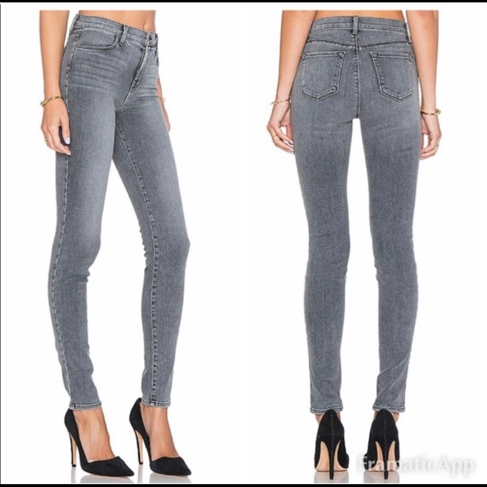J brand Maria High Waisted Skinny Jeans Grey Size 28